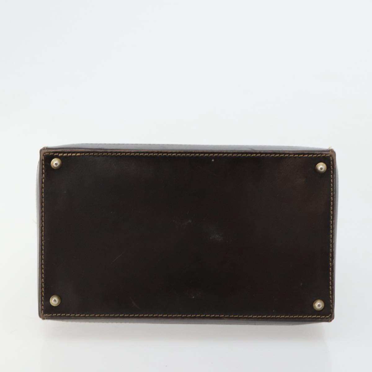 FENDI Zucca Canvas Hand Bag 2way Black Brown gold Auth 184637
