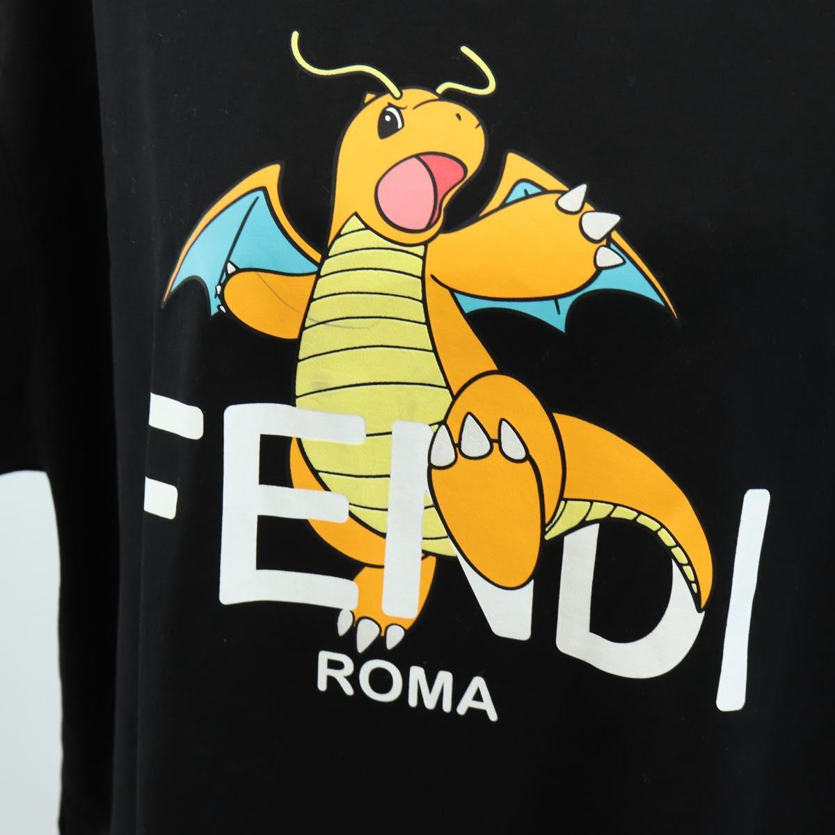 FENDI x FRGMT x POKÉMON Dragonite T Shirt Cotton M Black Auth 184640SM