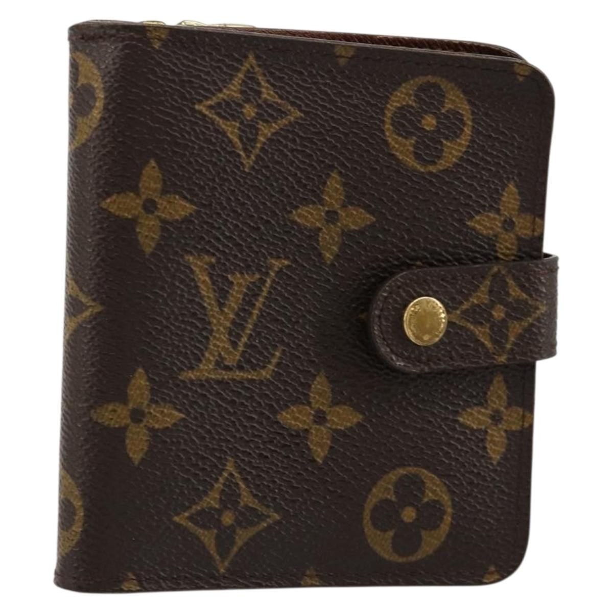 LOUIS VUITTON Monogram Compact Zip Wallet M61667 LV Auth 184642A