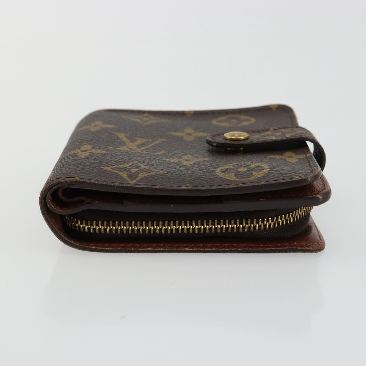 LOUIS VUITTON Monogram Compact Zip Wallet M61667 LV Auth 184642A