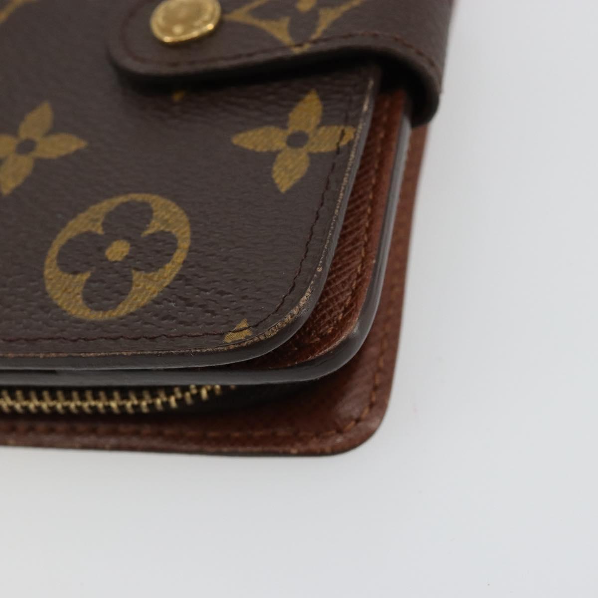 LOUIS VUITTON Monogram Compact Zip Wallet M61667 LV Auth 184642A