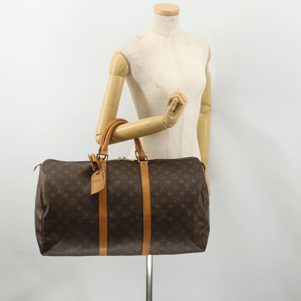 LOUIS VUITTON Monogram Keepall 50 Boston Bag M41426 LV Auth 184666A