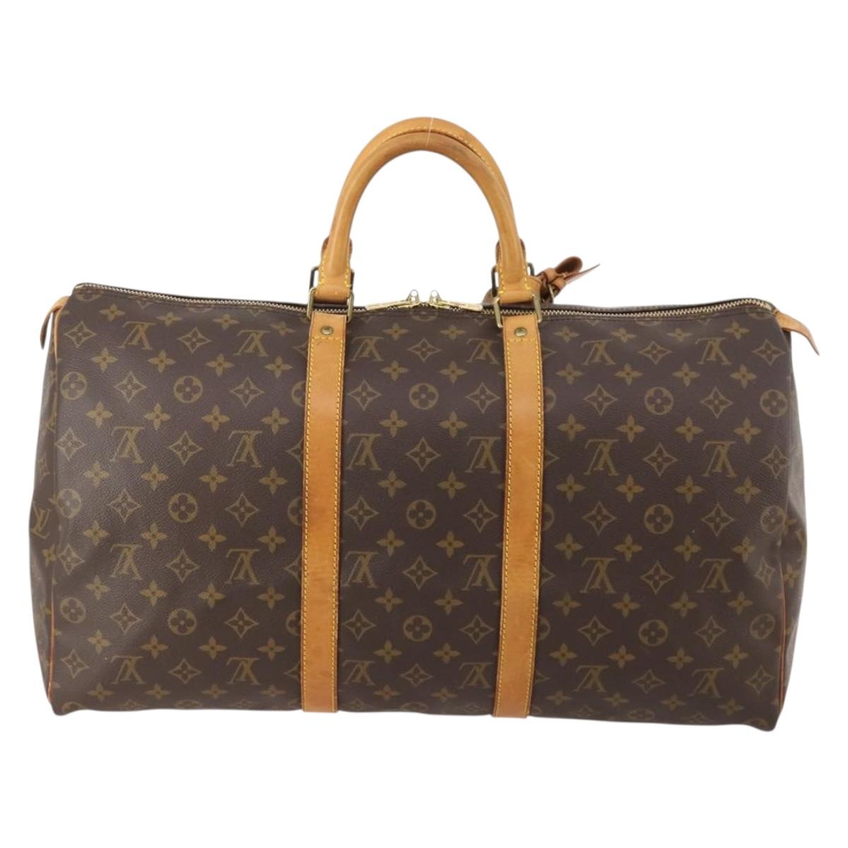LOUIS VUITTON Monogram Keepall 50 Boston Bag M41426 LV Auth 184666A