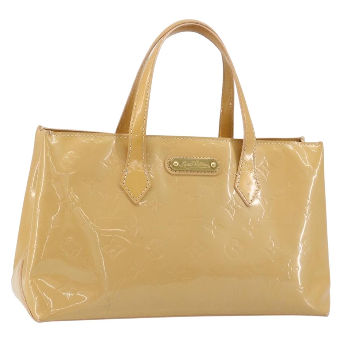 LOUIS VUITTON Vernis Wilshire PM Hand Bag Rose Flow Lantern M91642 Auth 184679