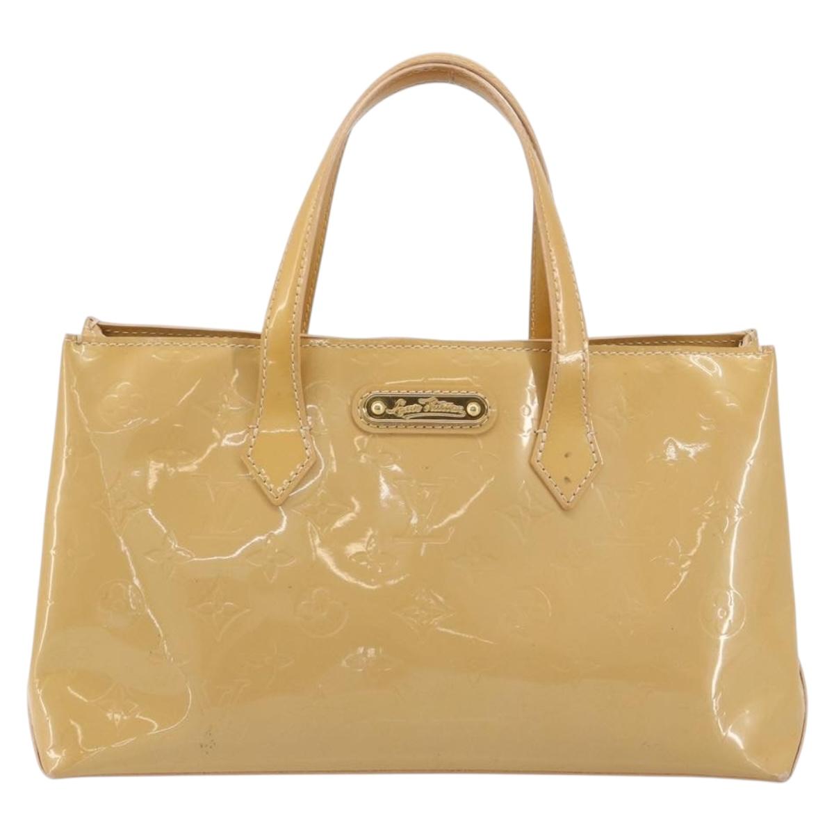 LOUIS VUITTON Vernis Wilshire PM Hand Bag Rose Flow Lantern M91642 Auth 184679