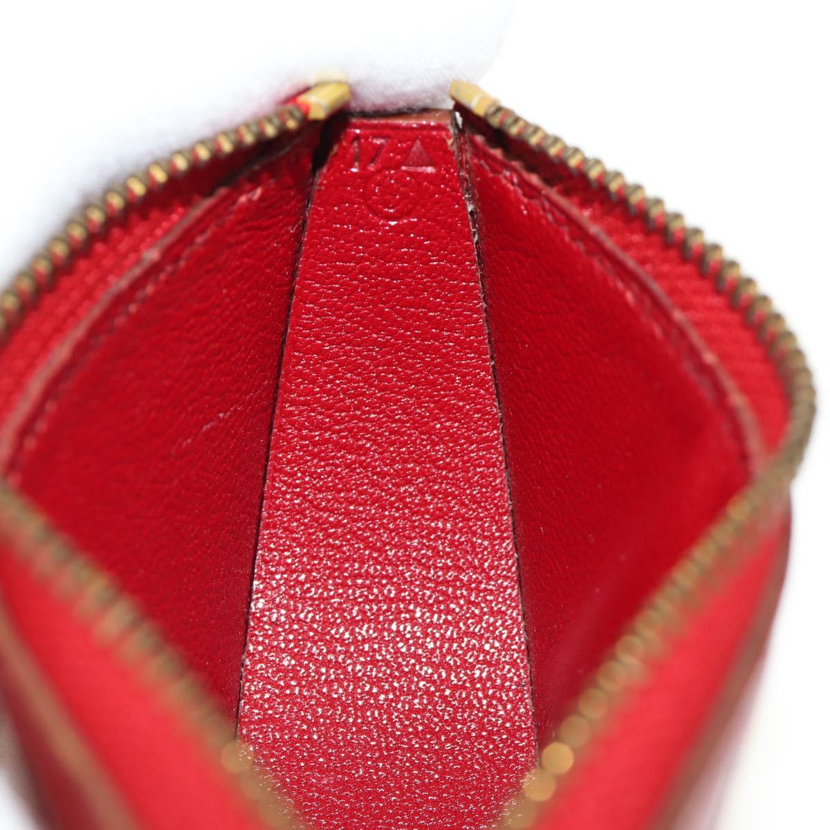 HERMES Watermelon Coin Purse Leather Red Auth 184685M