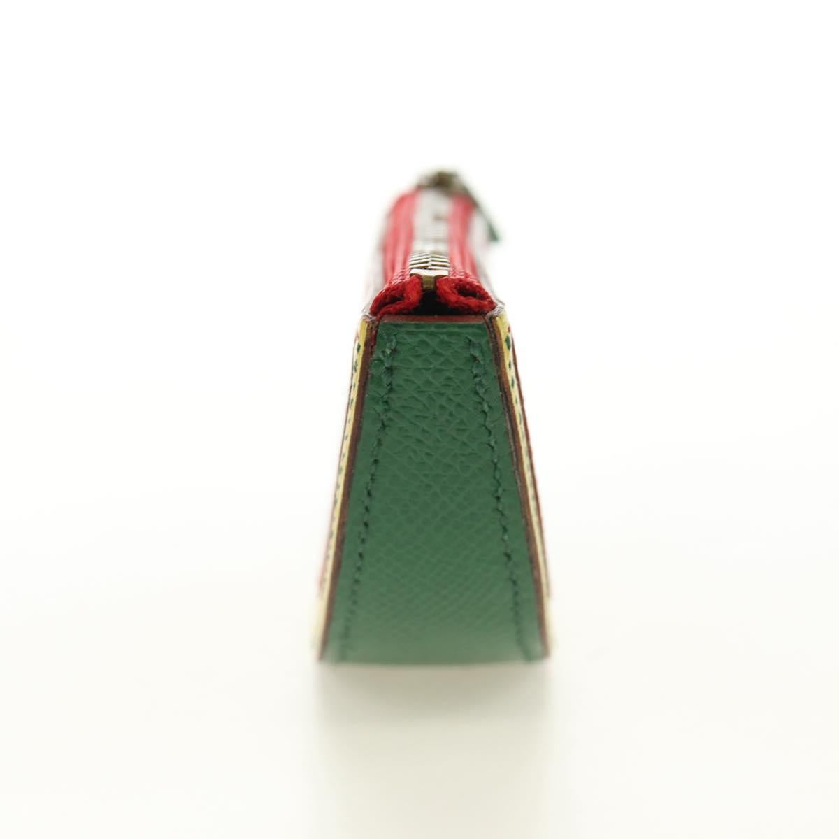 HERMES Watermelon Coin Purse Leather Red Auth 184685M