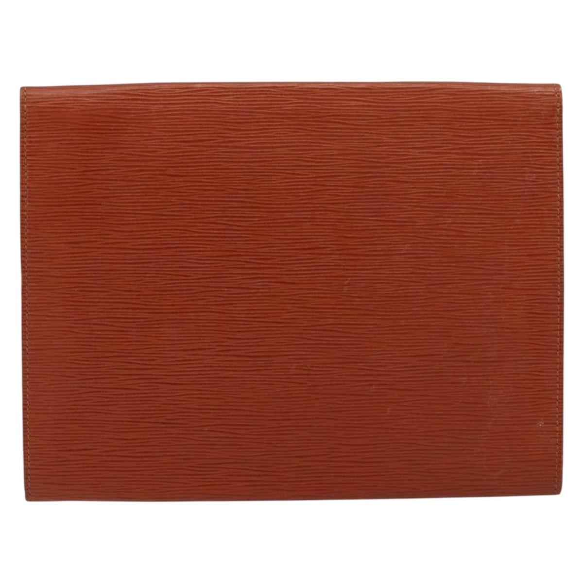LOUIS VUITTON Epi Jena Clutch Bag Brown M52723 LV Auth 184698