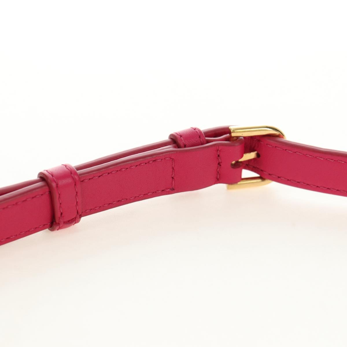 CELINE Shoulder Bag Leather Pink Gold Auth 184700V