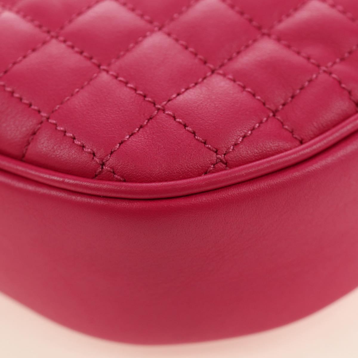 CELINE Shoulder Bag Leather Pink Gold Auth 184700V