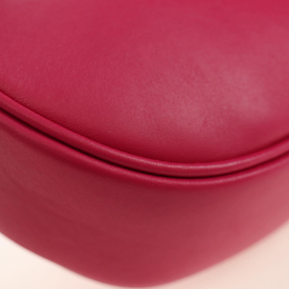 CELINE Shoulder Bag Leather Pink Gold Auth 184700V