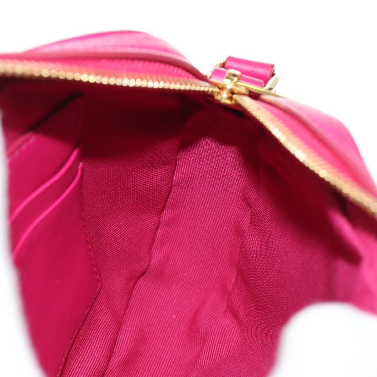 CELINE Shoulder Bag Leather Pink Gold Auth 184700V