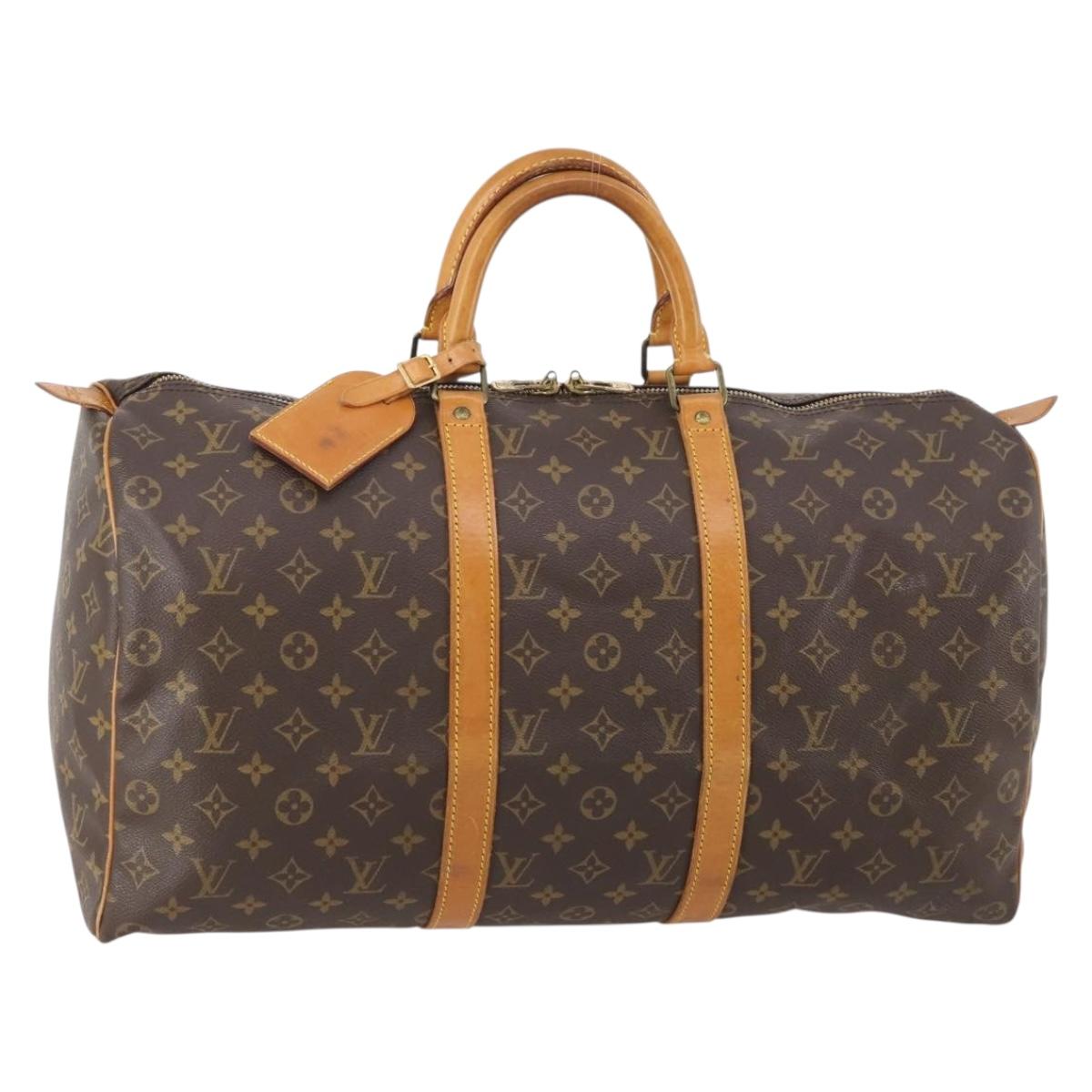 LOUIS VUITTON Monogram Keepall 50 Boston Bag M41426 LV Auth 184701A