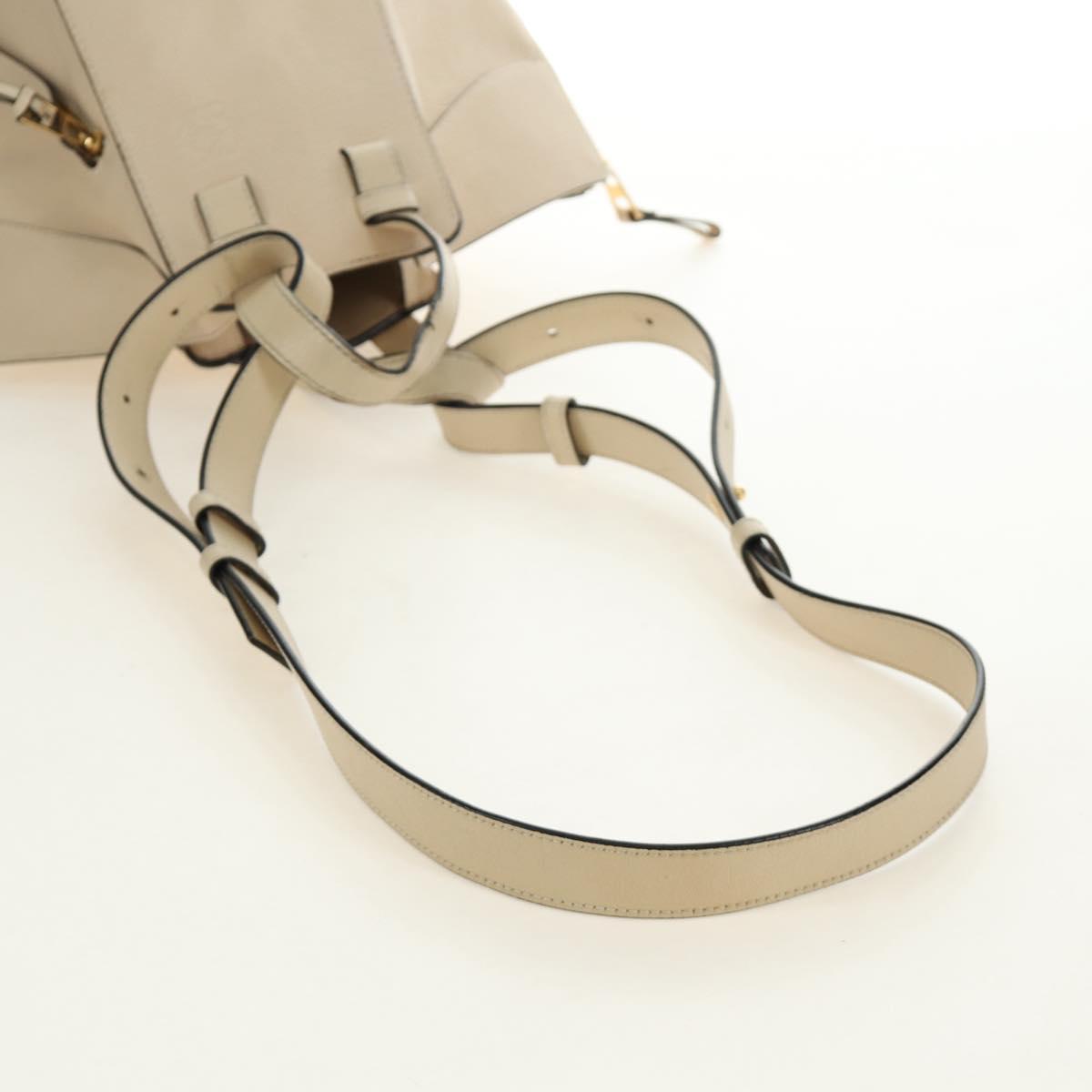 LOEWE Hammock bag Hand Bag Leather 2way Beige Auth 184708V