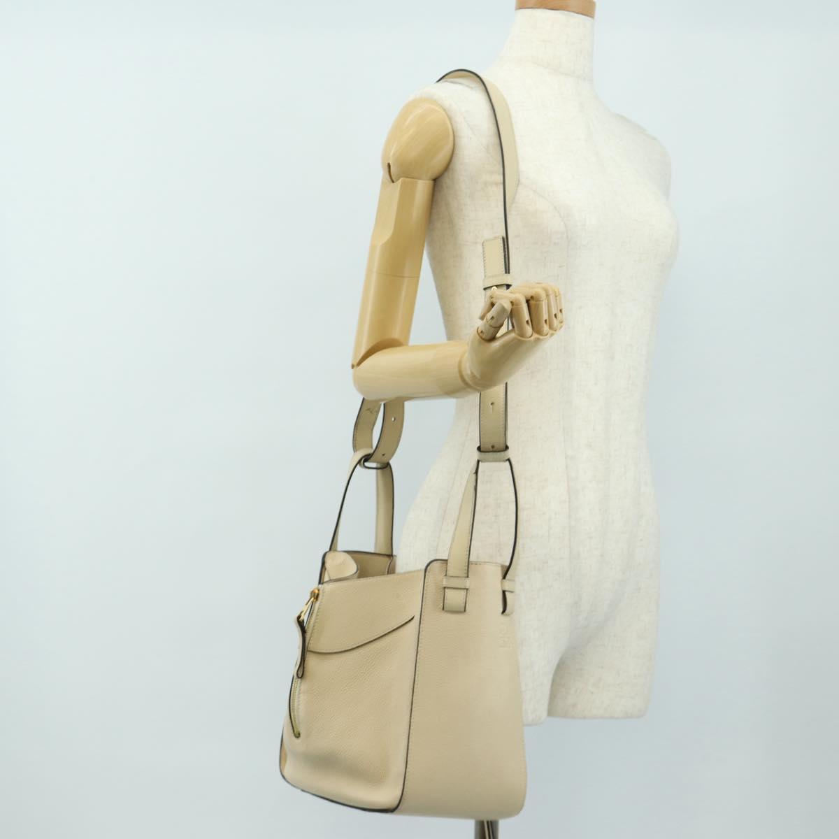 LOEWE Hammock bag Hand Bag Leather 2way Beige Auth 184708V