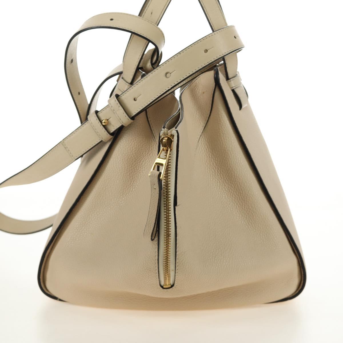LOEWE Hammock bag Hand Bag Leather 2way Beige Auth 184708V