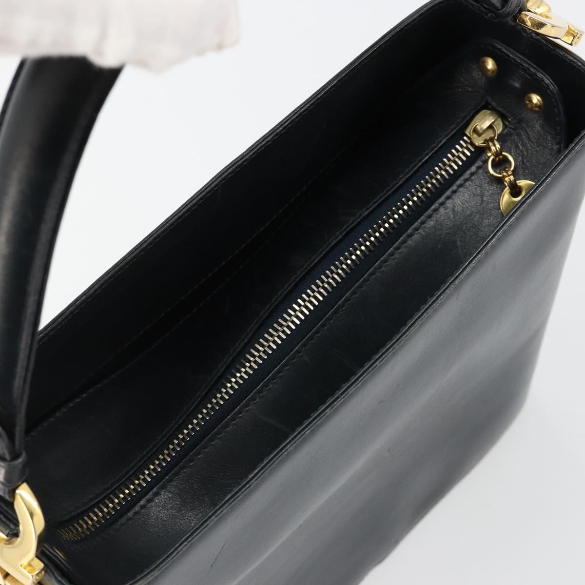 Salvatore Ferragamo Shoulder Bag Leather 2way Navy Gold Auth 184712