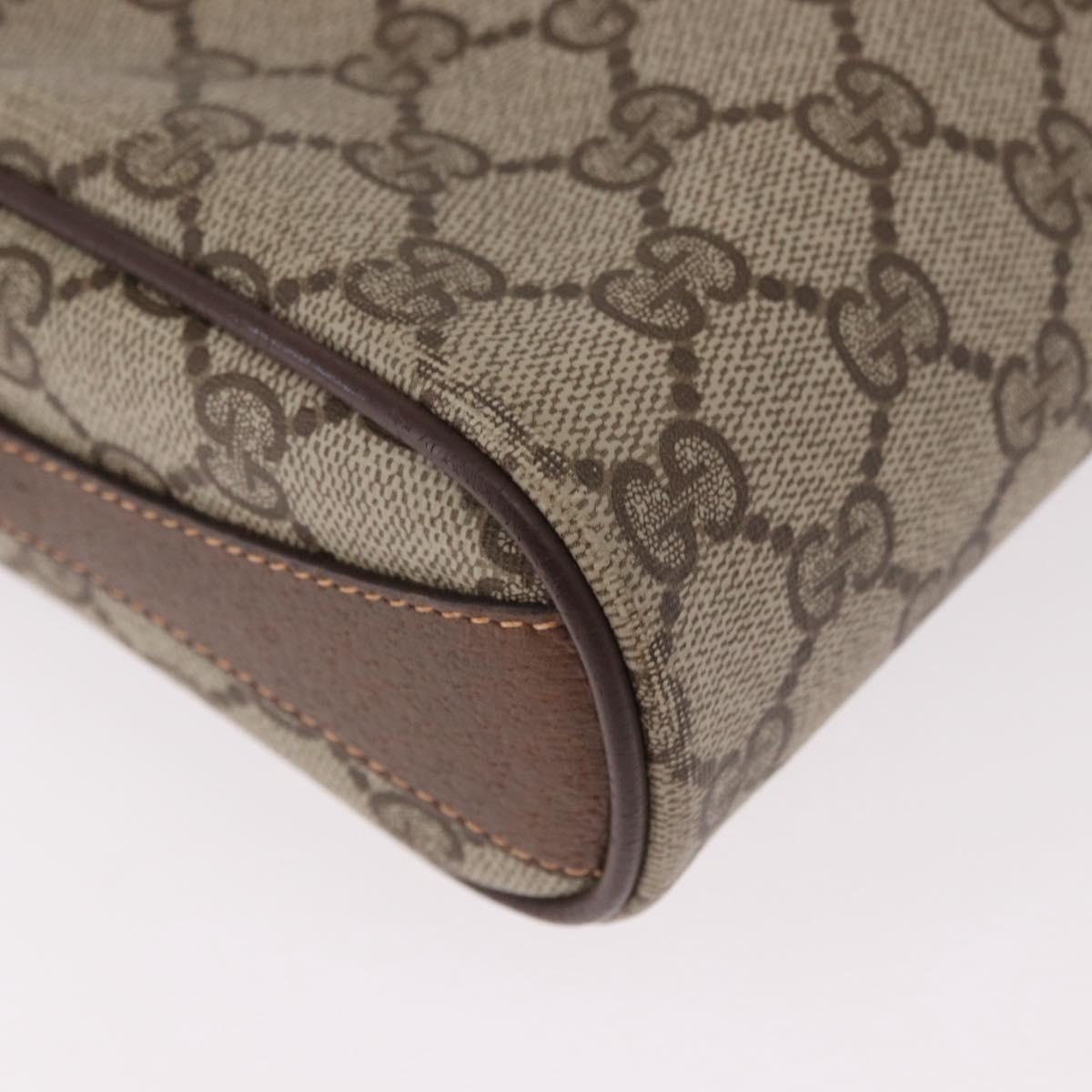 GUCCI GG Supreme Web Sherry Line Bag PVC Beige Gold 89 02 018 Auth 184723