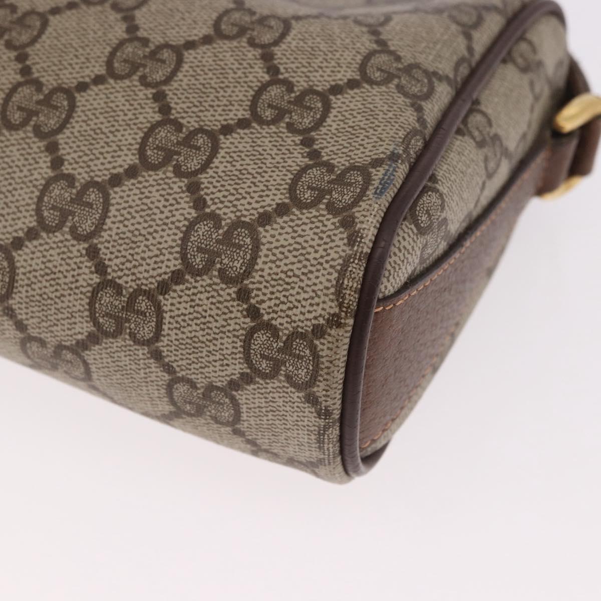 GUCCI GG Supreme Web Sherry Line Bag PVC Beige Gold 89 02 018 Auth 184723