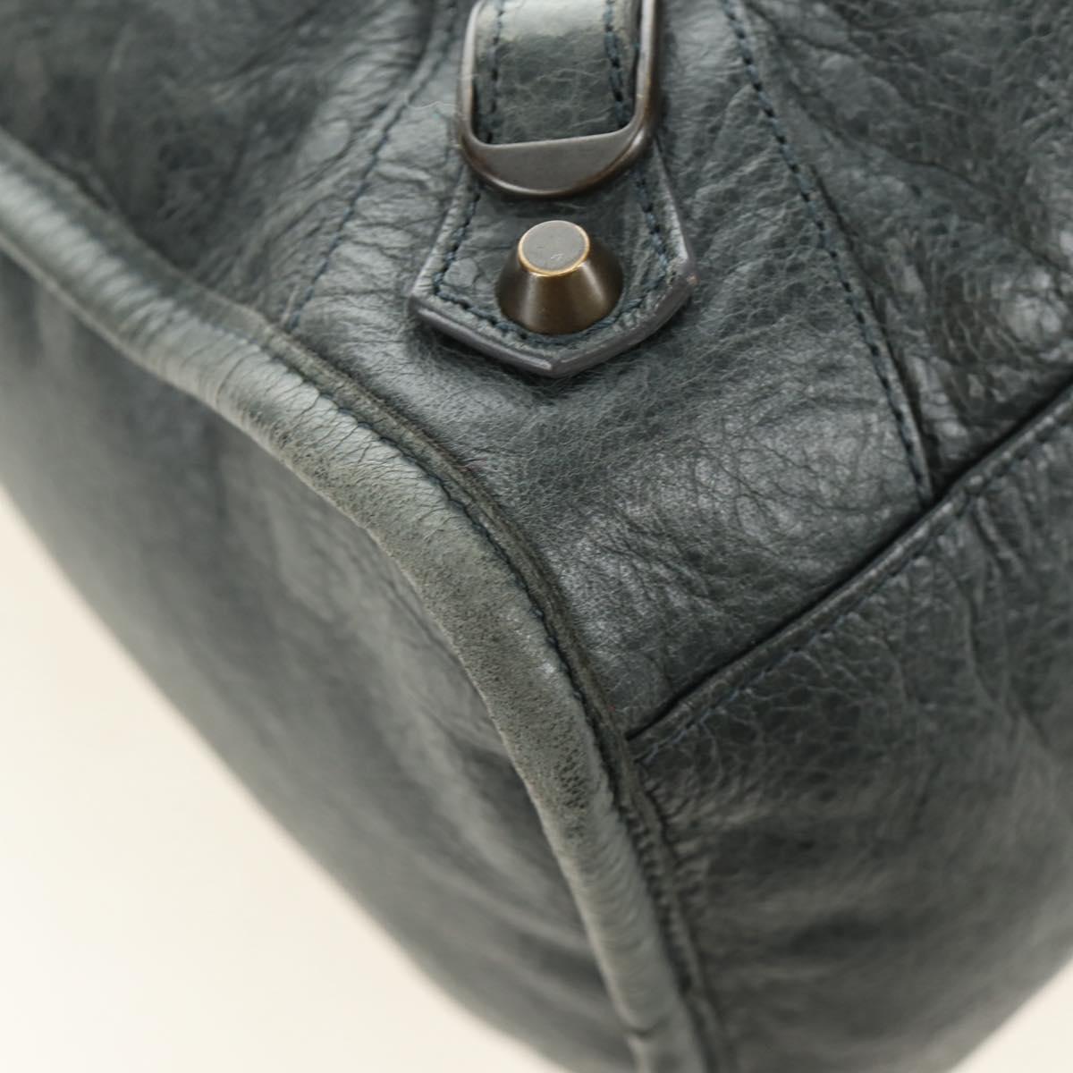 BALENCIAGA The City Hand Bag Leather 2way Gray 115748 Auth 184725SAM