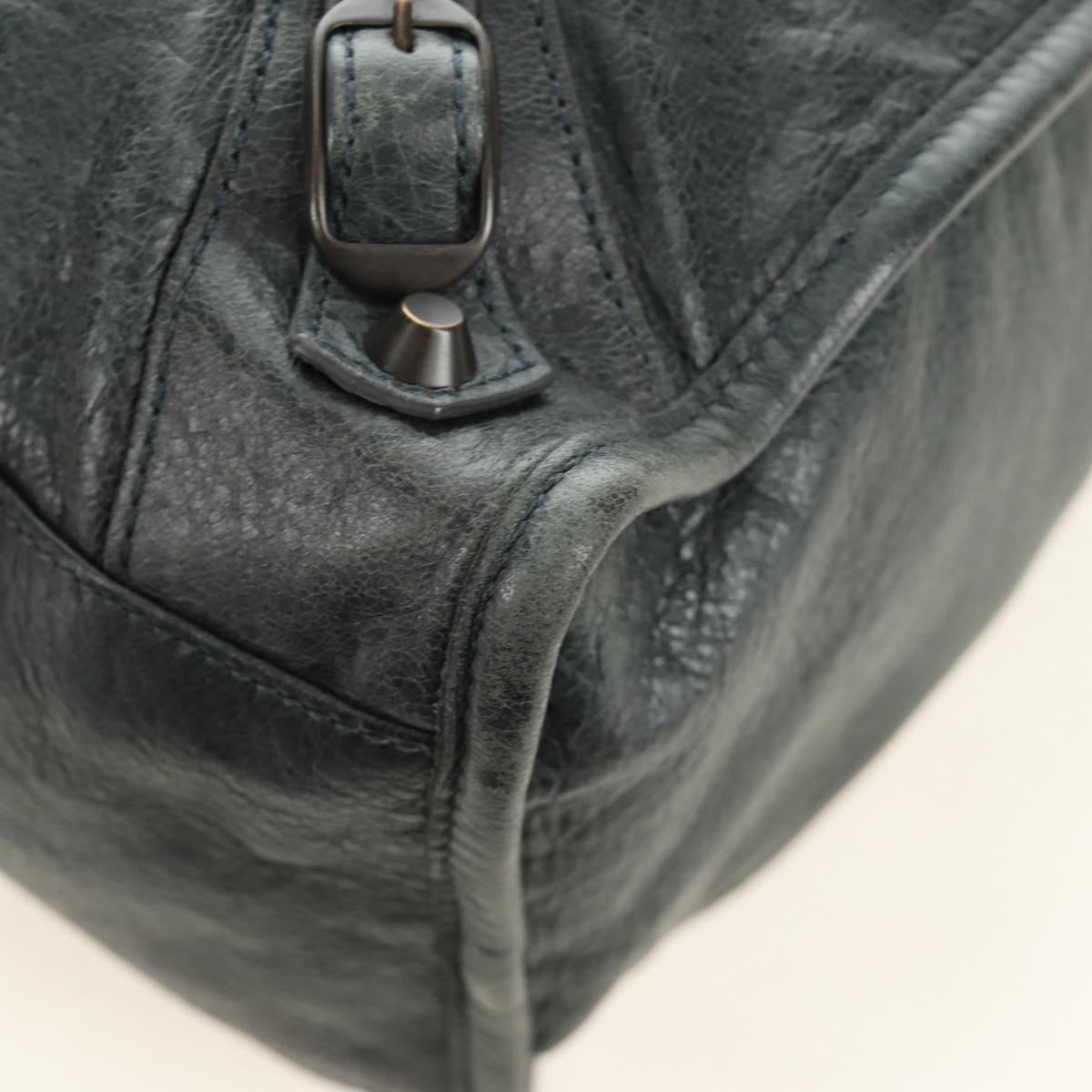 BALENCIAGA The City Hand Bag Leather 2way Gray 115748 Auth 184725SAM