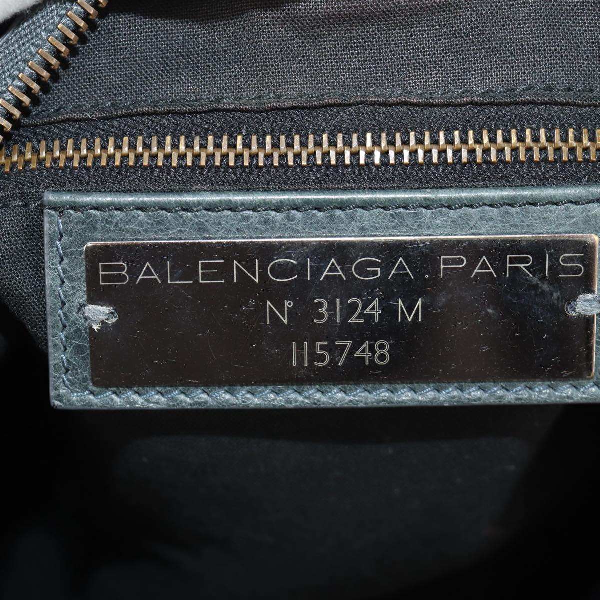 BALENCIAGA The City Hand Bag Leather 2way Gray 115748 Auth 184725SAM