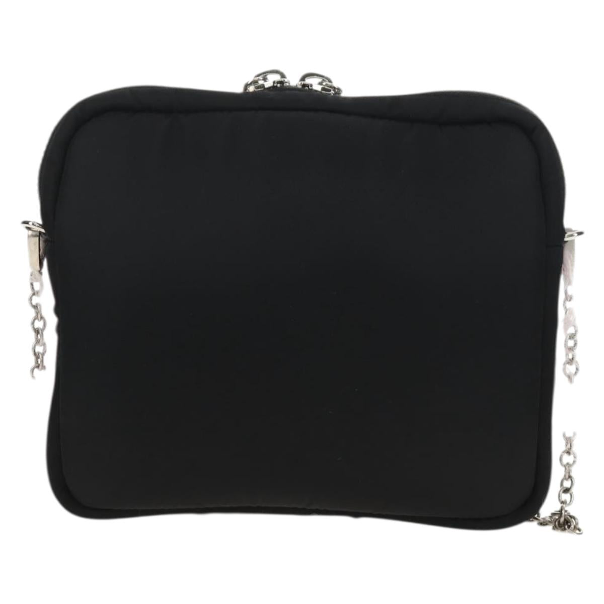 PRADA Chain Shoulder Bag Fur Pink Silver Auth 184728SAM