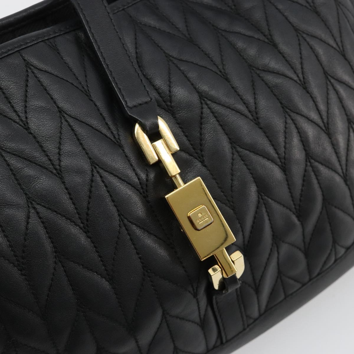 GUCCI Jackie Shoulder Bag Leather Black Gold 001 4015 Auth 184729V