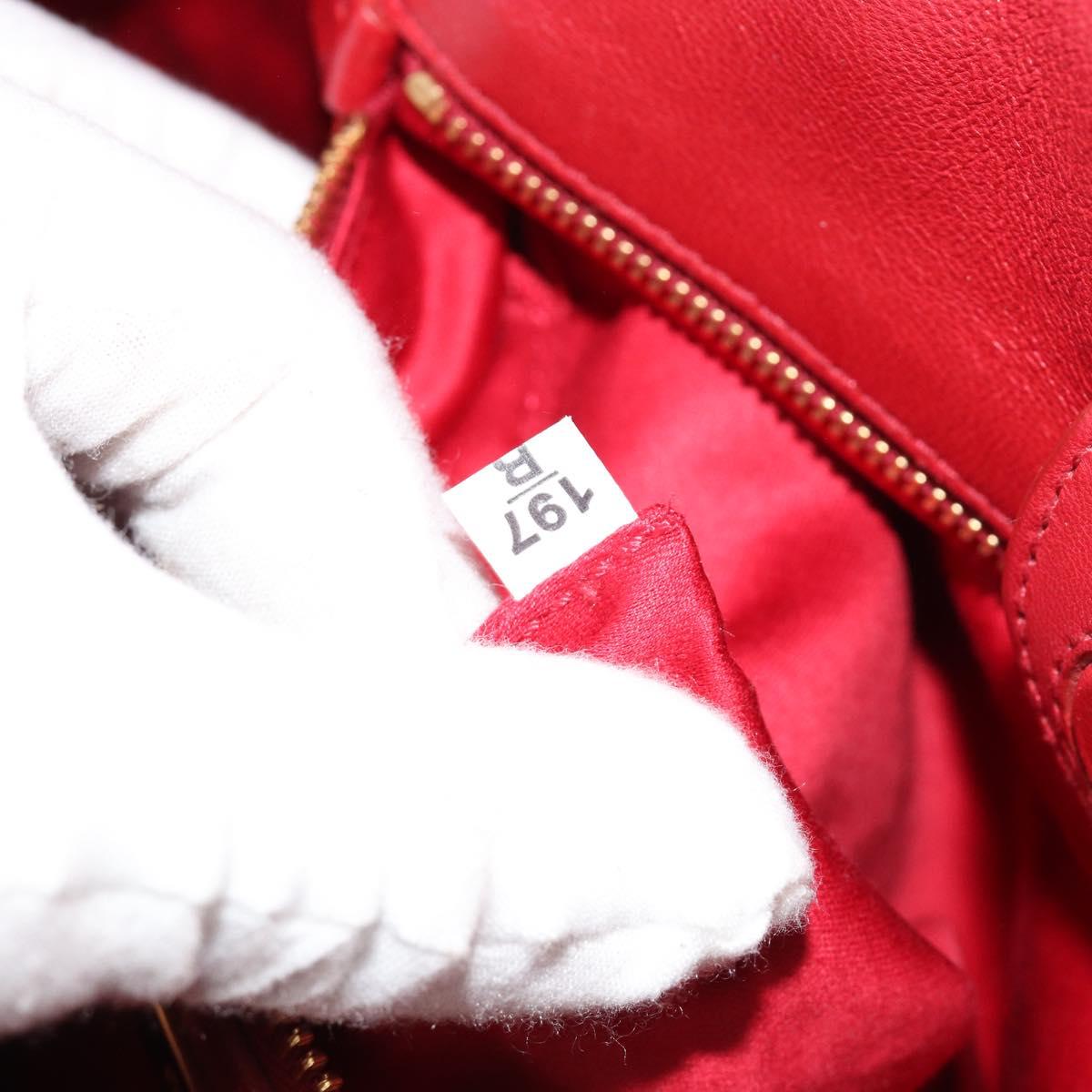 Miu Miu Matelasse Hand Bag Leather Red Gold Auth 184730V
