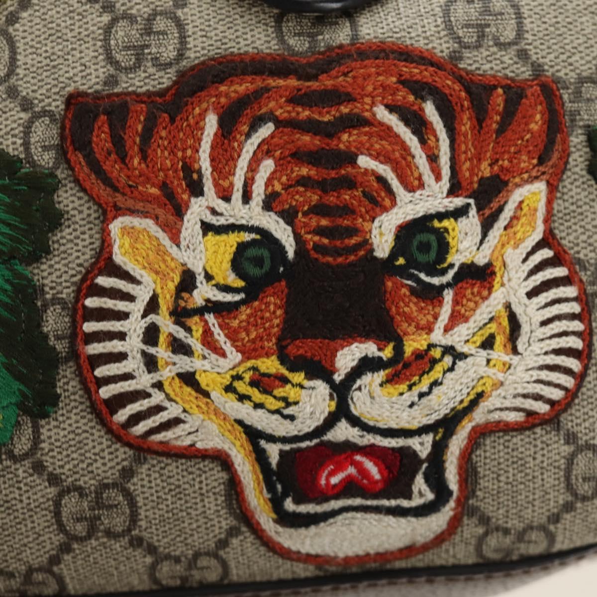 GUCCI GG Supreme Dionysus Web Sherry Line Bag PVC Beige 446687 Auth 184731SAM