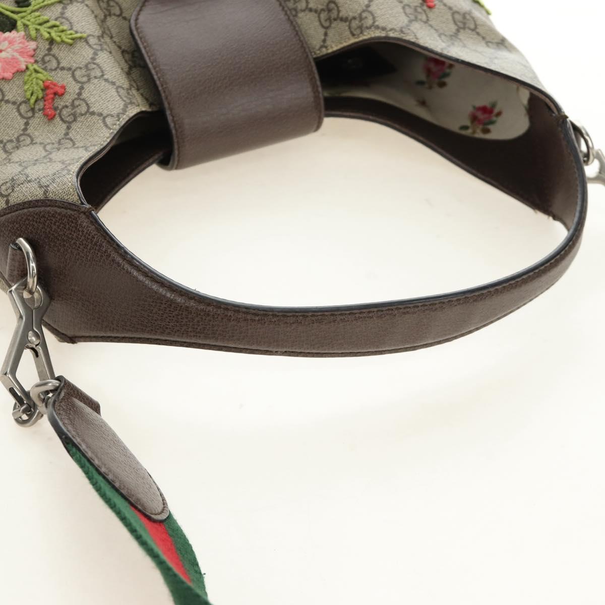 GUCCI GG Supreme Dionysus Web Sherry Line Bag PVC Beige 446687 Auth 184731SAM
