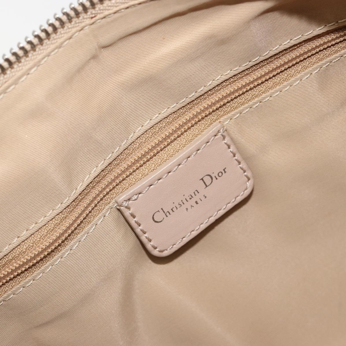 Christian Dior Trotter Canvas Romantic Chain Bag PVC Ivory Silver Auth 184736