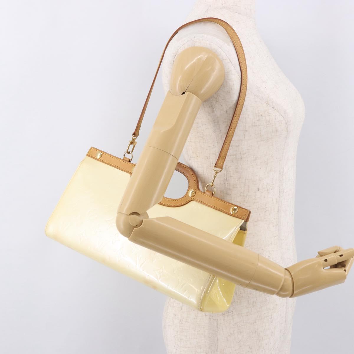 LOUIS VUITTON Monogram Vernis Roxbury Drive Bag 2Way Perle M91374 Auth 184738
