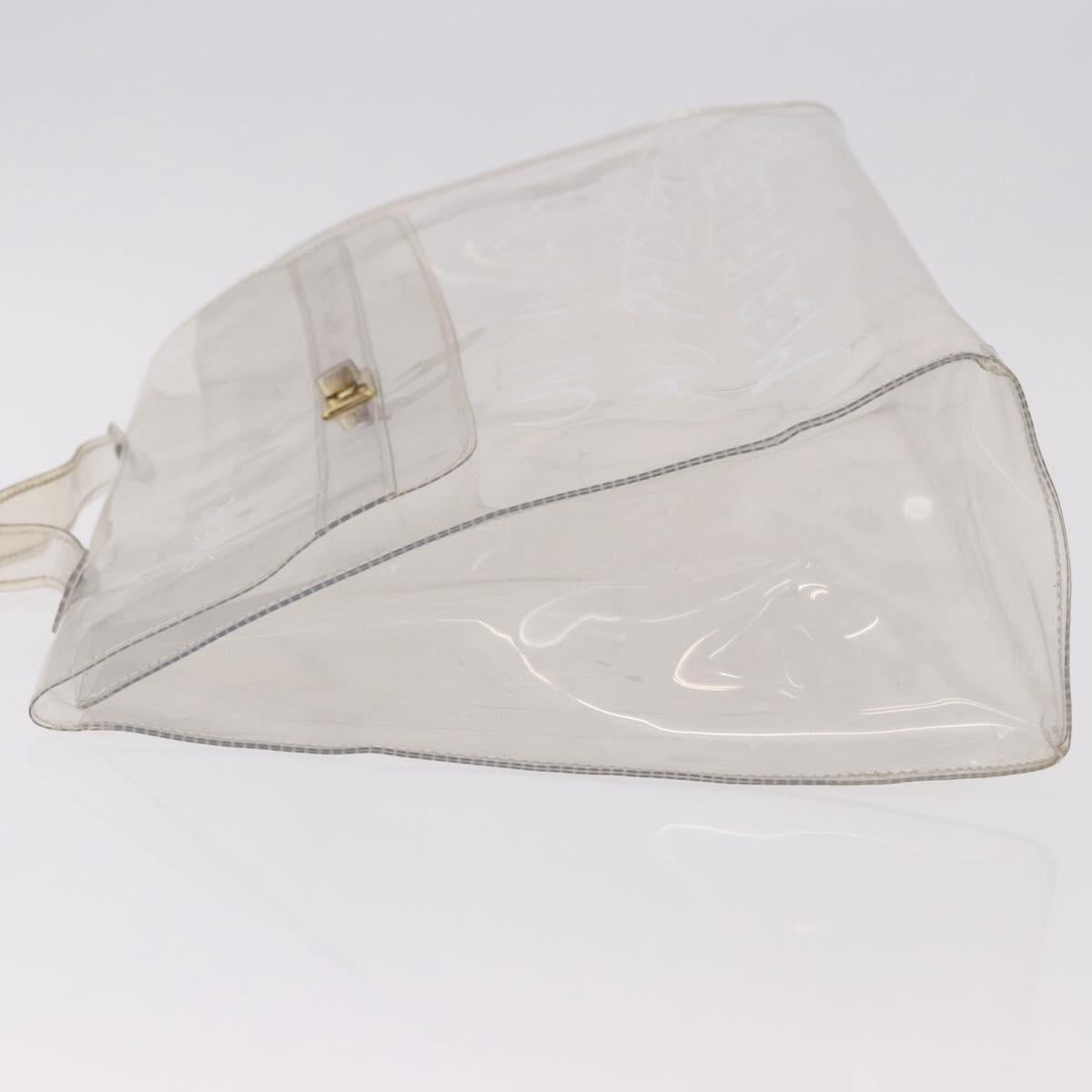 HERMES Vinyl Kelly Hand Bag Vinyl Clear Auth 184746