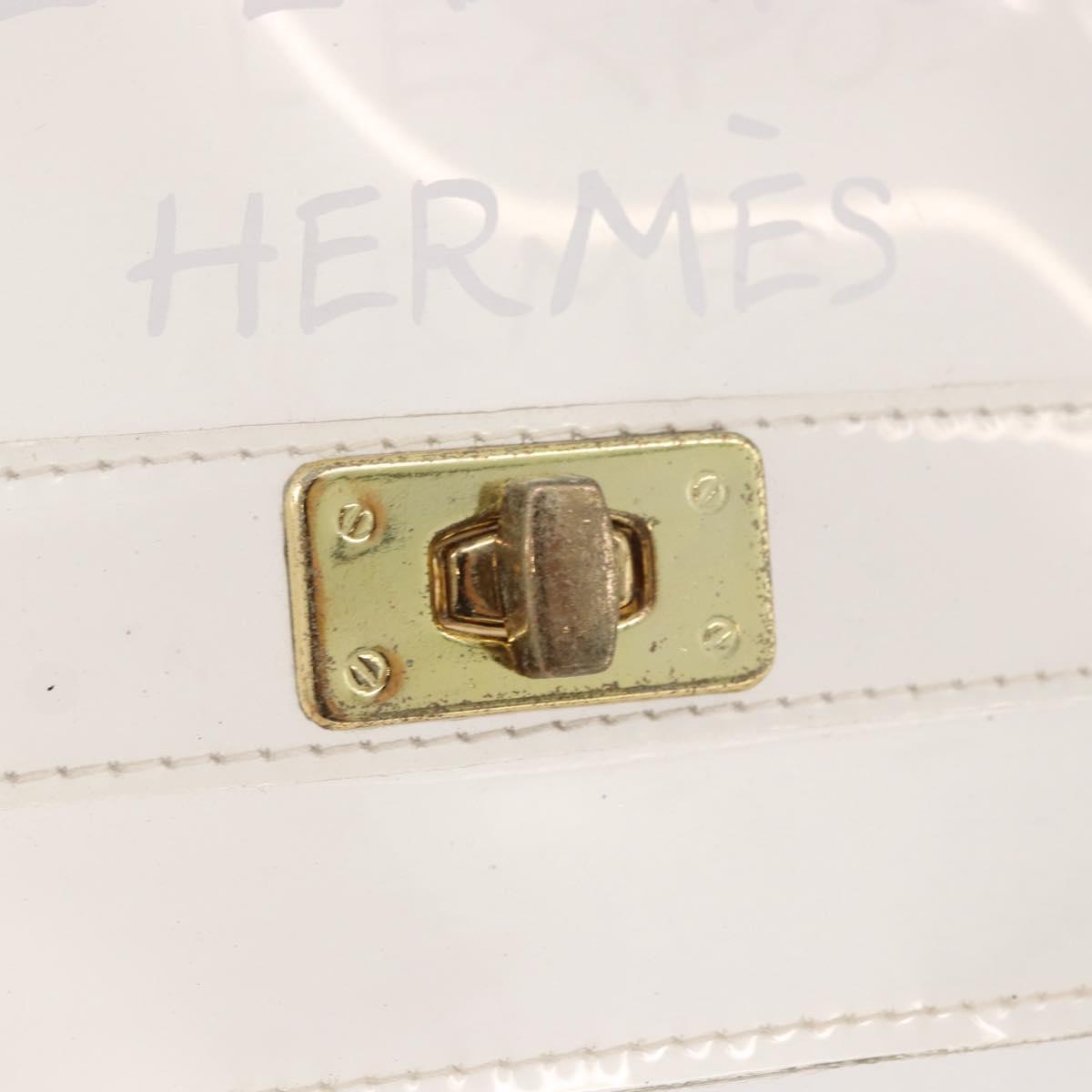 HERMES Vinyl Kelly Hand Bag Vinyl Clear Auth 184747