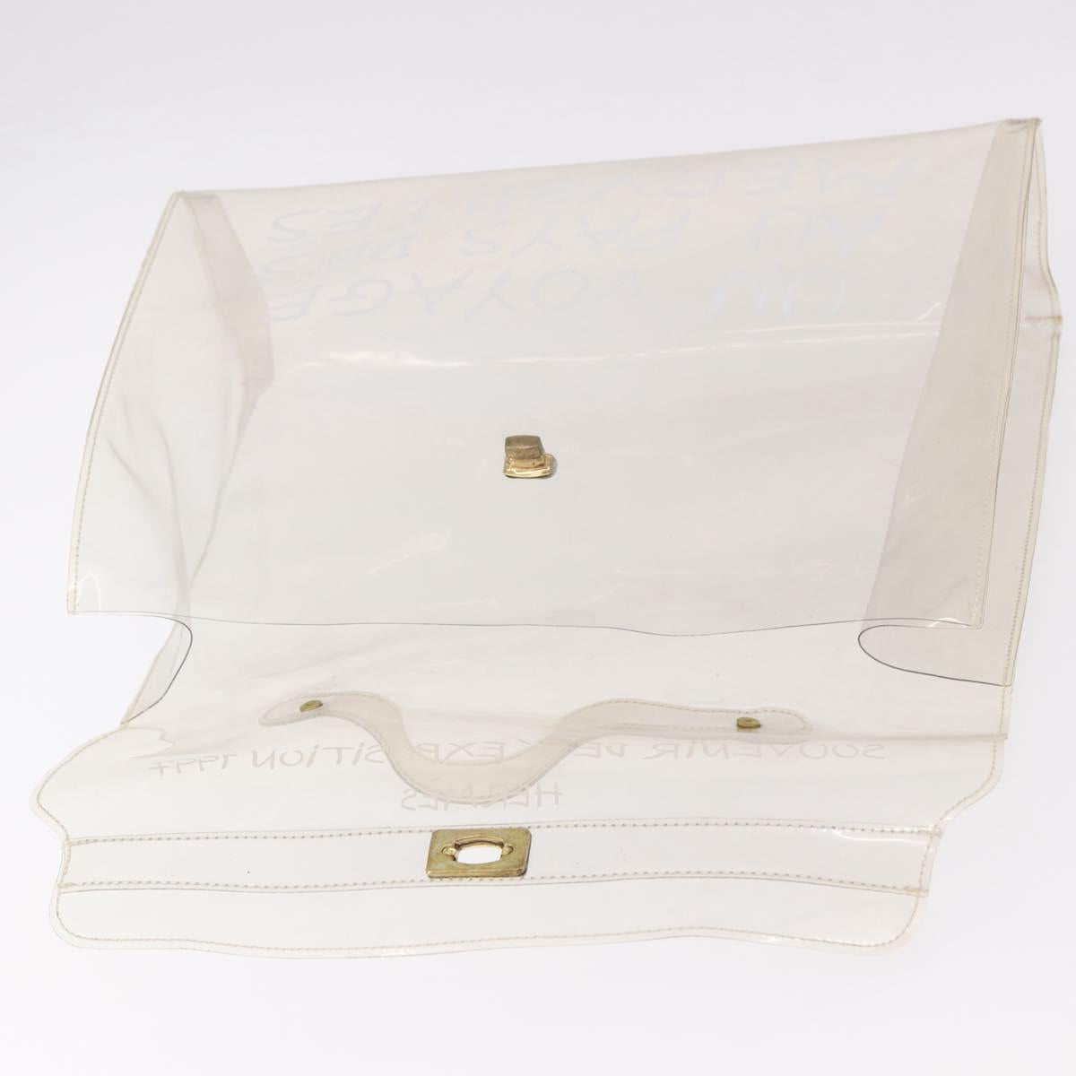 HERMES Vinyl Kelly Hand Bag Vinyl Clear Auth 184747