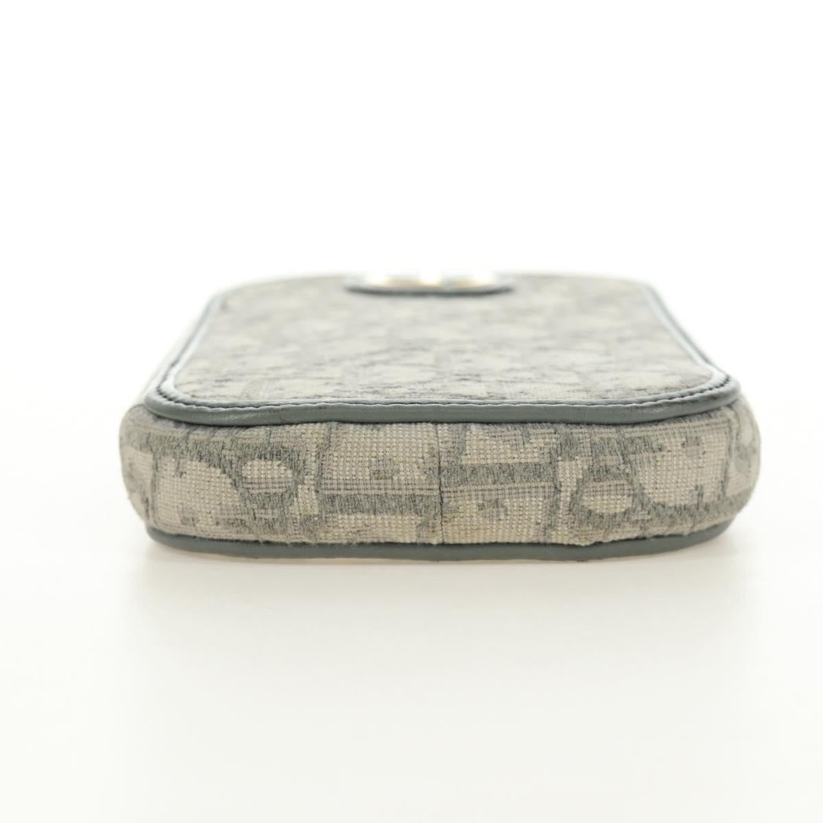 Christian Dior Oblique 30 Phone Case Trotter Canvas Chain Bag Gray Auth 184749M