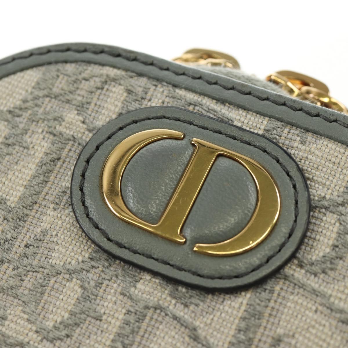 Christian Dior Oblique 30 Phone Case Trotter Canvas Chain Bag Gray Auth 184749M