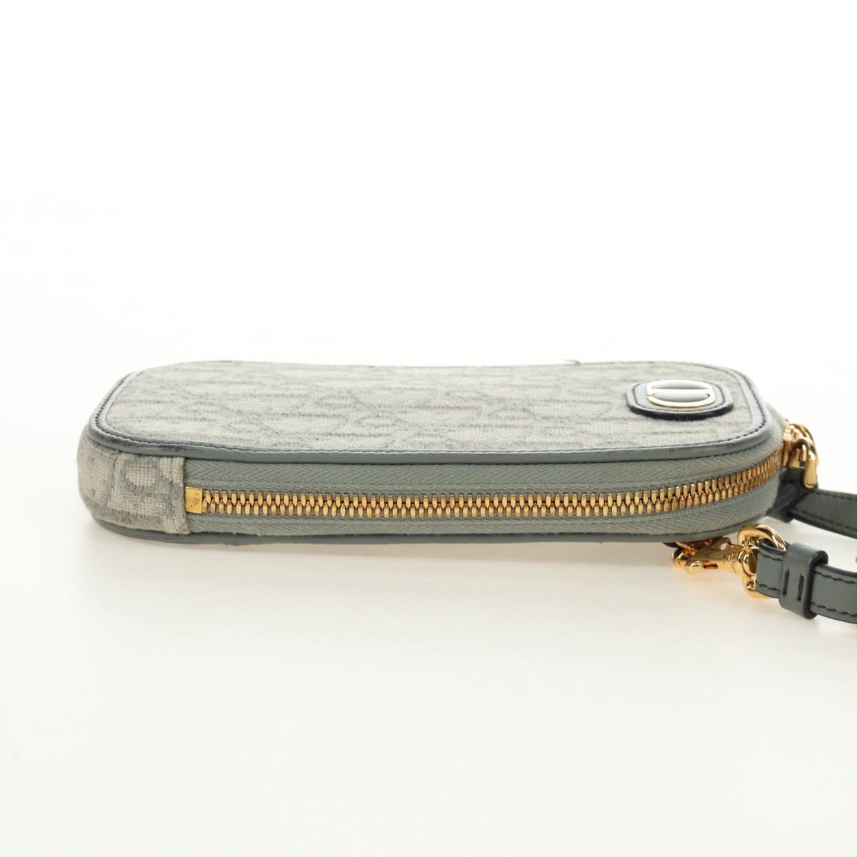 Christian Dior Oblique 30 Phone Case Trotter Canvas Chain Bag Gray Auth 184749M