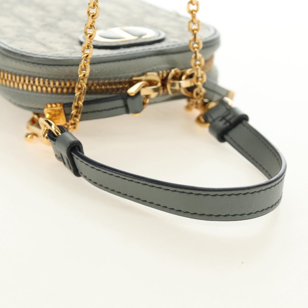Christian Dior Oblique 30 Phone Case Trotter Canvas Chain Bag Gray Auth 184749M