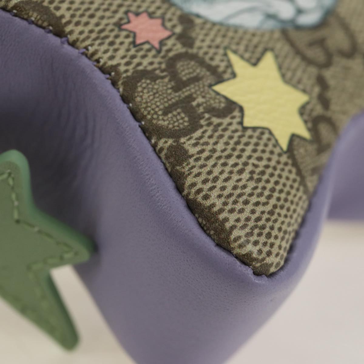 GUCCI GG Supreme Higuchi Yuko Collaboration Pouch PVC Beige 860658 Auth 184753SM