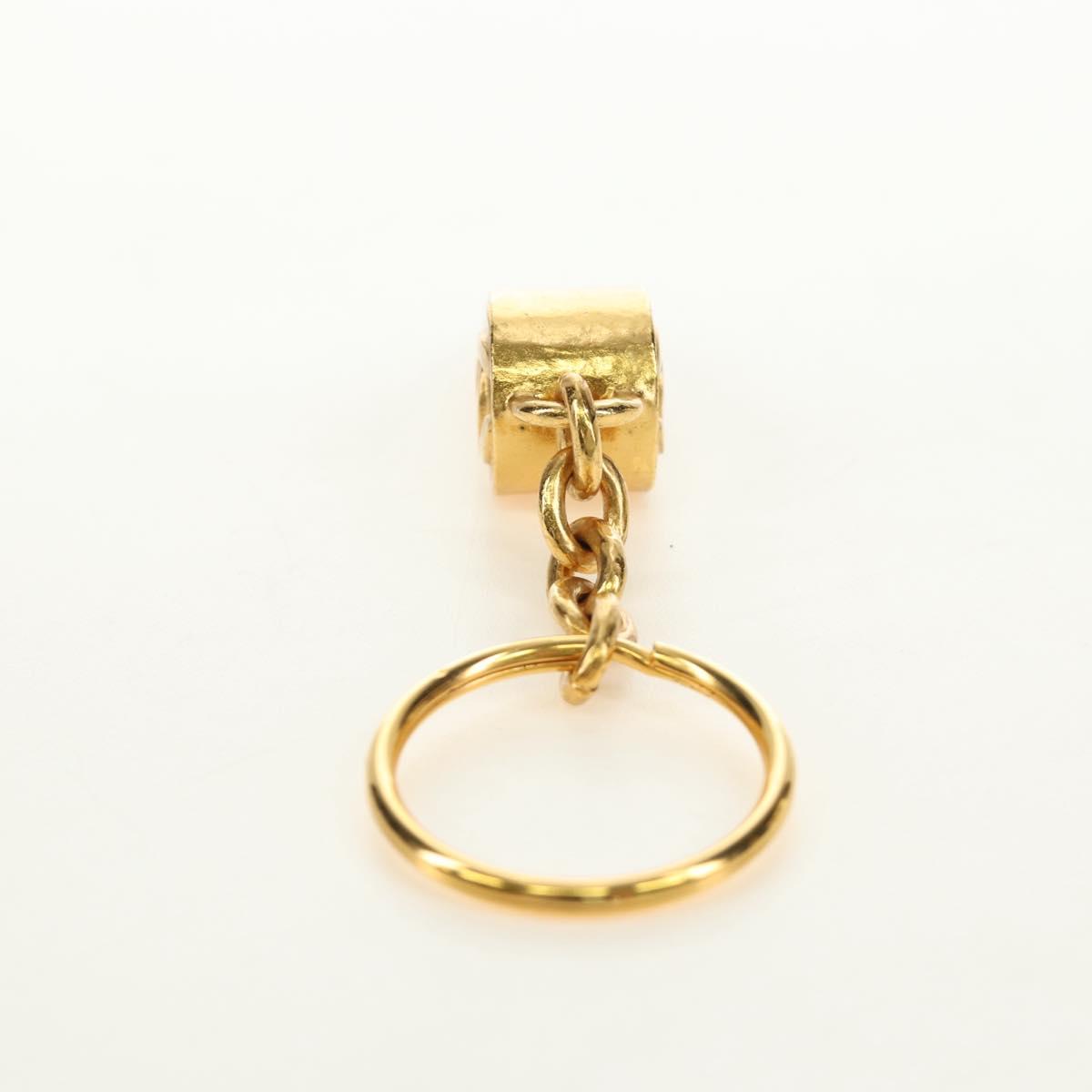 CHANEL COCO Mark Whistle Key Holder metal Gold Auth 184755M