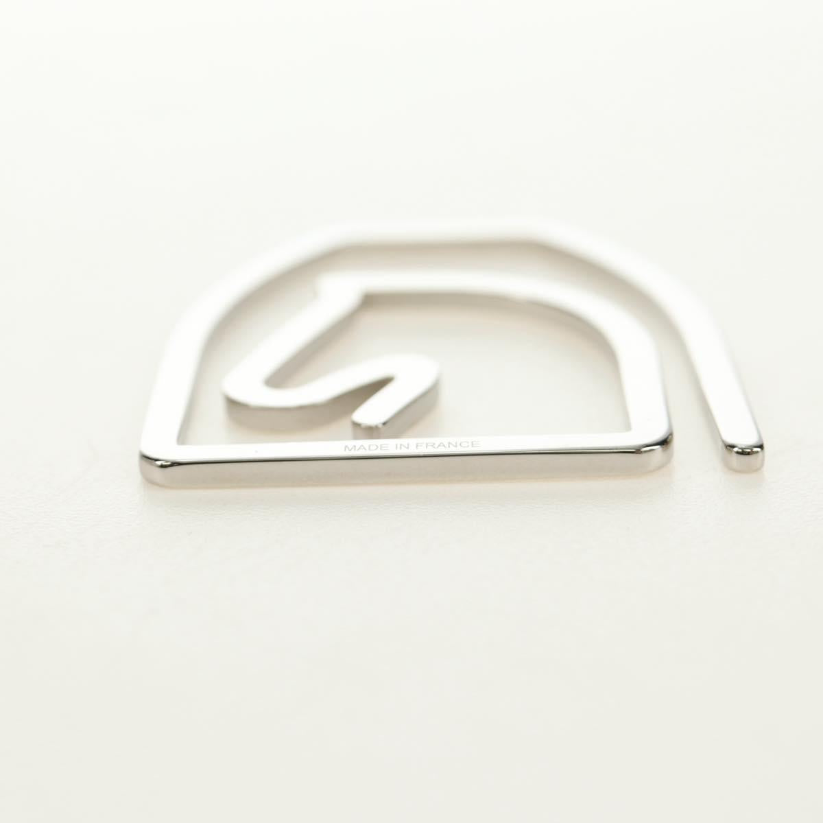 HERMES Equestre Money Clip metal Silver Auth 184756M