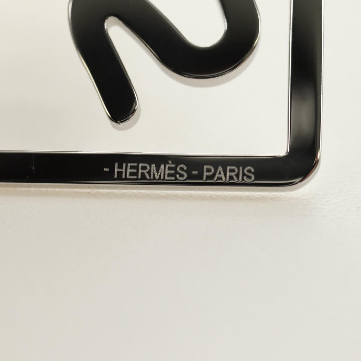 HERMES Equestre Money Clip metal Silver Auth 184756M