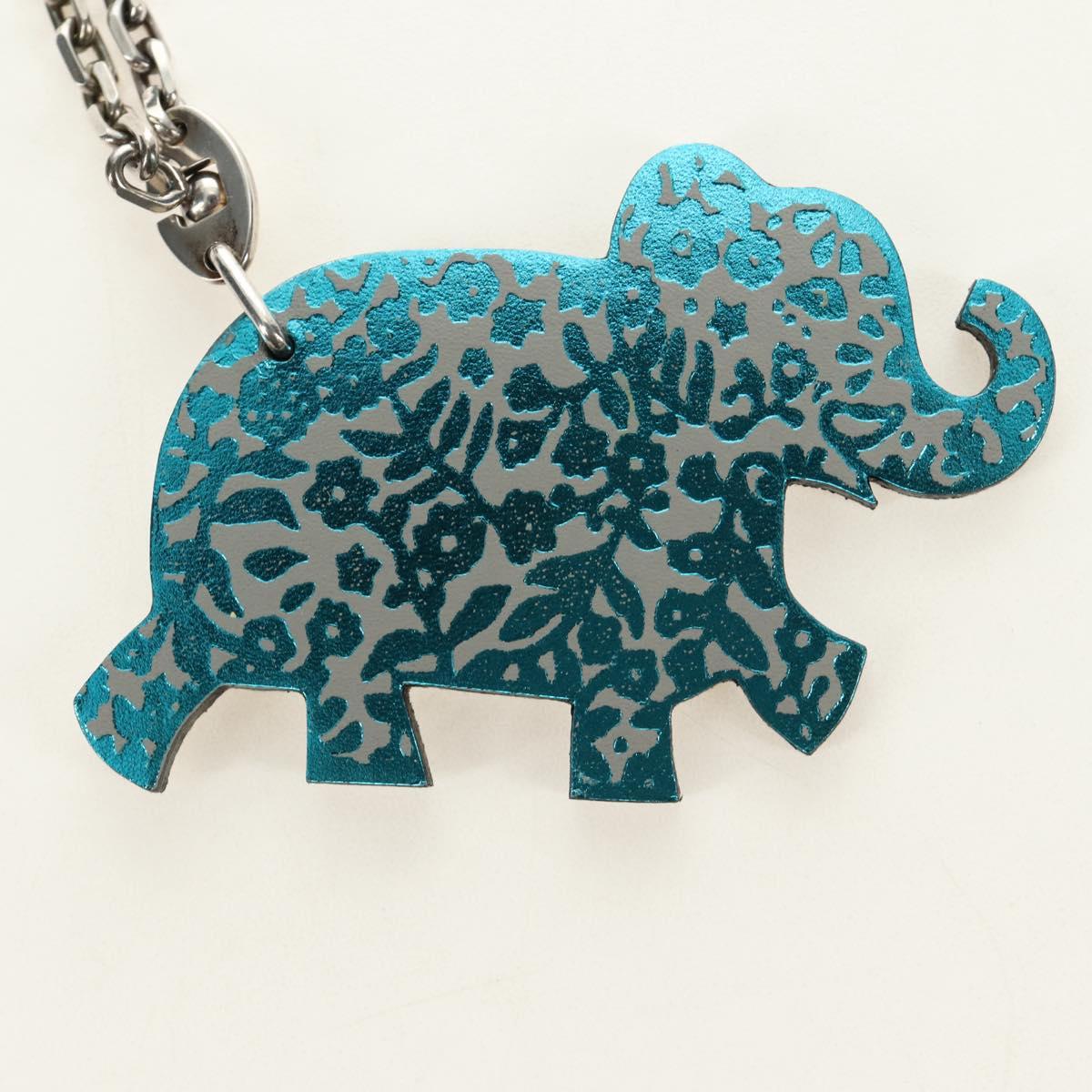 HERMES Elephant Bag Charm Leather Gray Auth 184758M