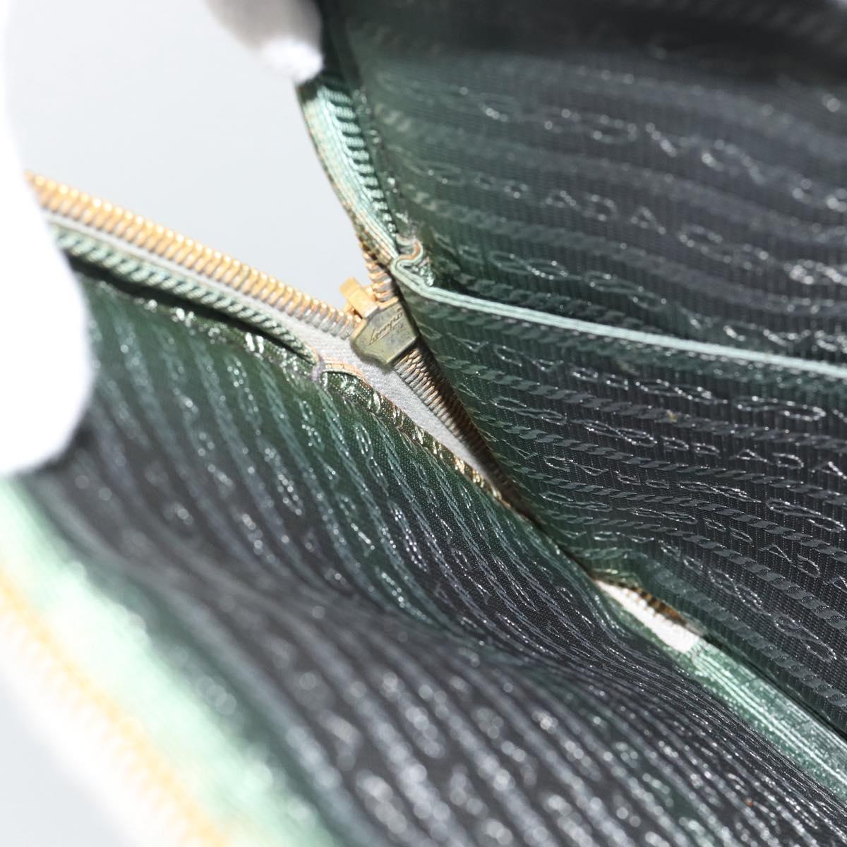 PRADA Clutch Bag Patent leather Silver Gold Auth 184773