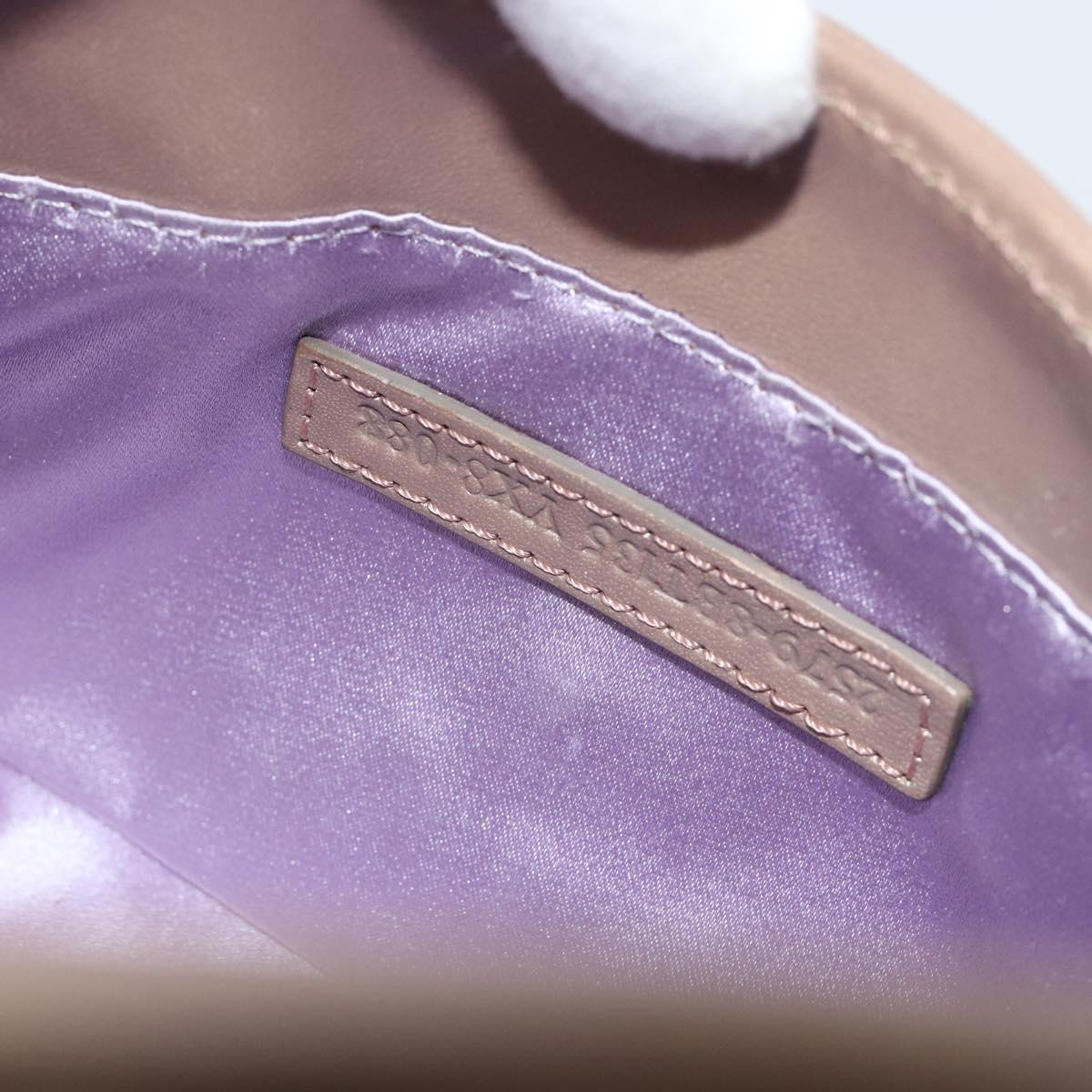 FENDI Jeweled Mini Stitch Baguette Pouch Leather Purple Gold Auth 184775A