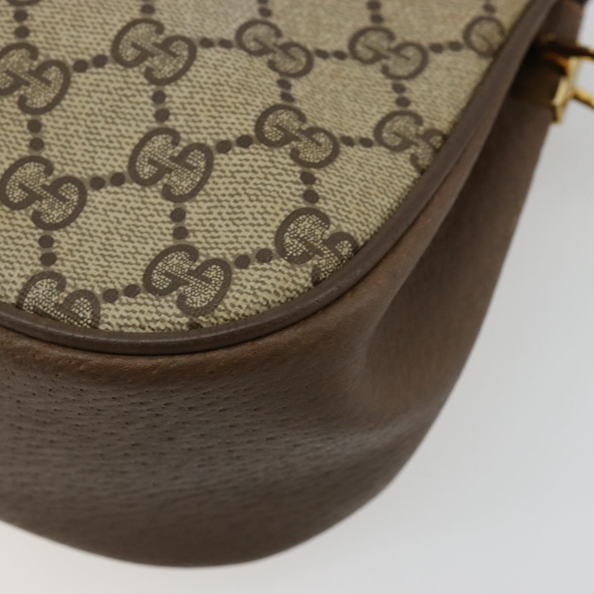 GUCCI GG Supreme Web Sherry Line Bag PVC Beige Gold 72 02 024 Auth 184776A