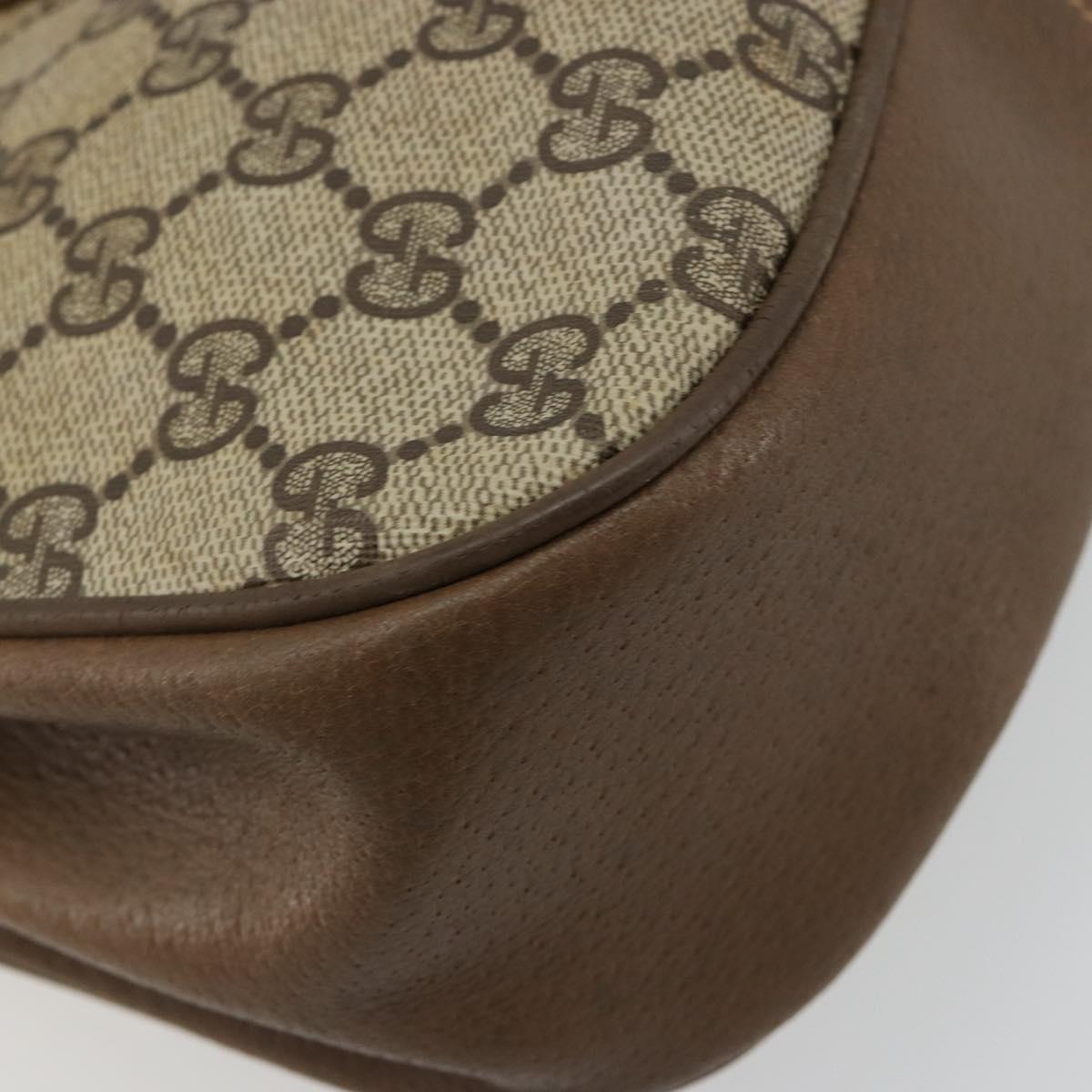 GUCCI GG Supreme Web Sherry Line Bag PVC Beige Gold 72 02 024 Auth 184776A