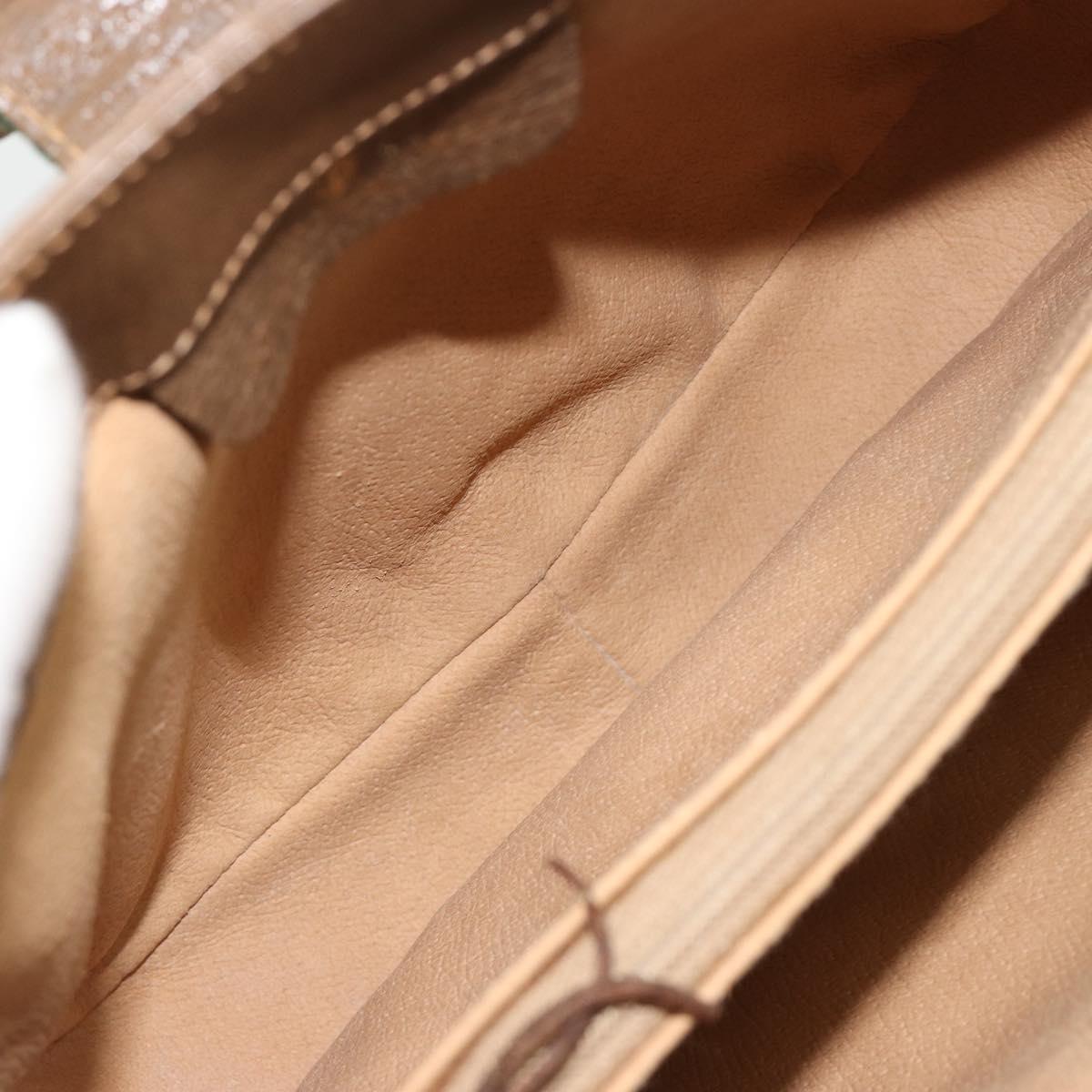 GUCCI GG Supreme Web Sherry Line Bag PVC Beige Gold 72 02 024 Auth 184776A